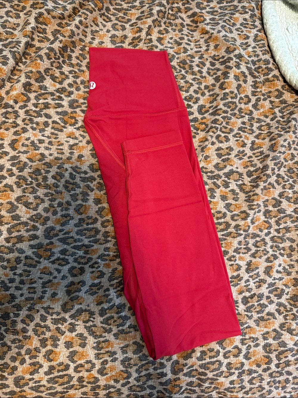 Lululemon Red High-Waist Leggings with Side Pocket
